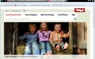 Tourisme d’été 1 – Valais, Rhône-Alpes, Tyrol