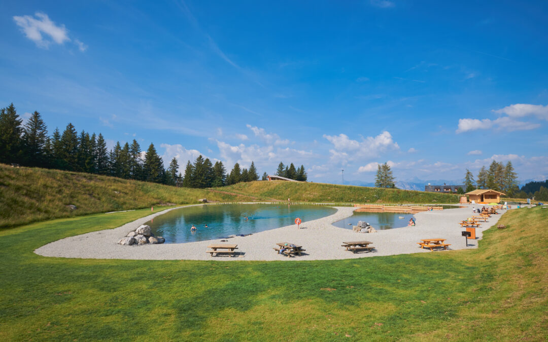 Touristische Erschließung eines Wasserrückhaltebeckens in den Bergen
