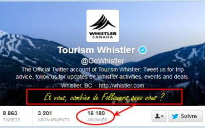 Twitter: Bekanntheitsgrad der Walliser Tourismus-Destinationen und internationaler Benchmark